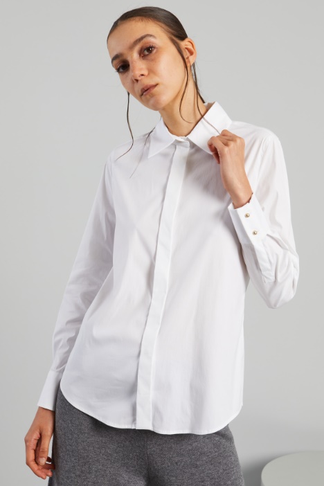 Shirt with hidden buttons Intrend