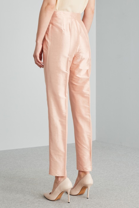 Pantaloni in shantung di seta