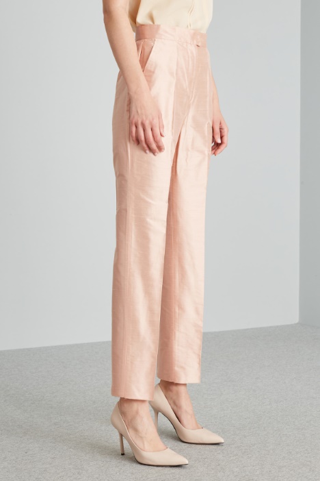 Pantaloni in shantung di seta