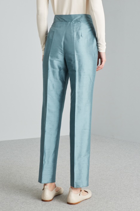 Pantaloni in shantung di seta