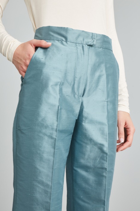 Pantaloni in shantung di seta