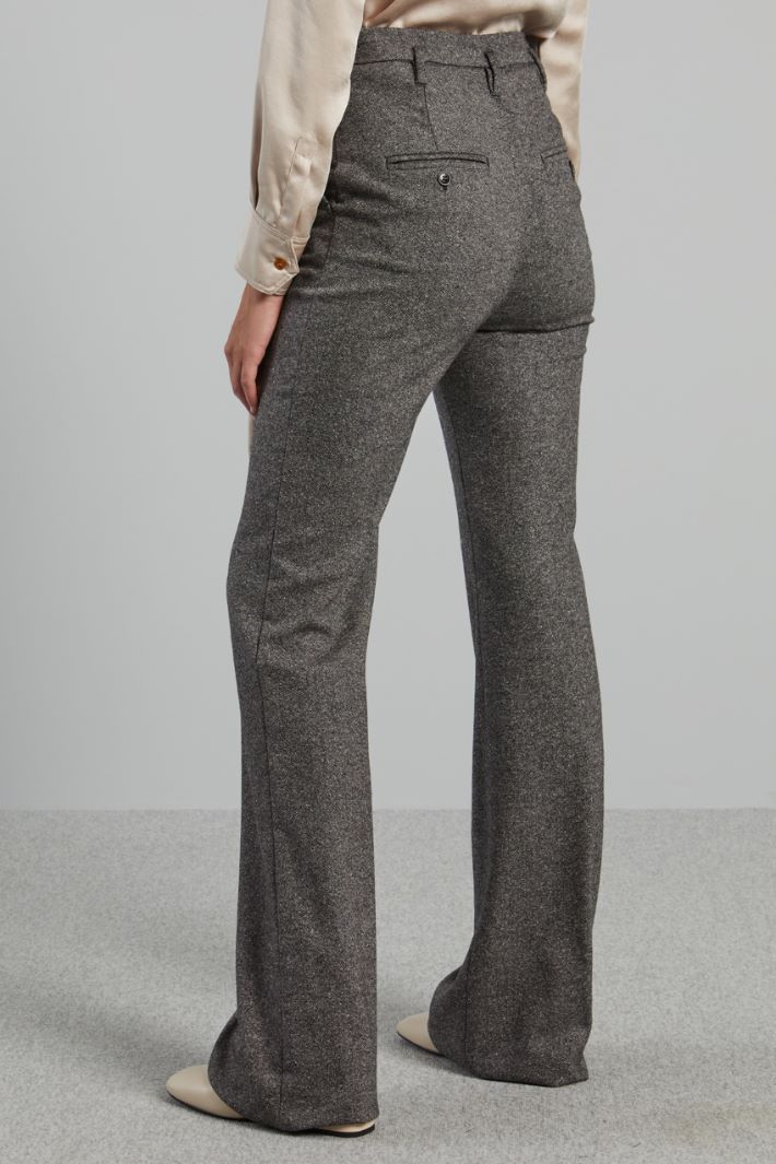 Canvas wool blend trousers Intrend - 4