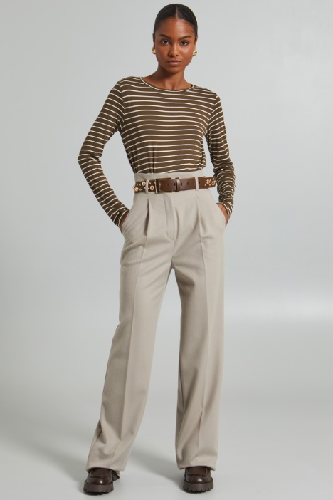 Trousers with thin belt Intrend