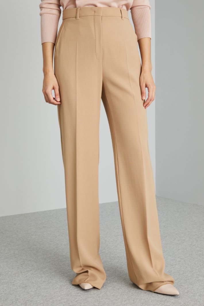 Palazzo trousers in crepe fabric Intrend - 3