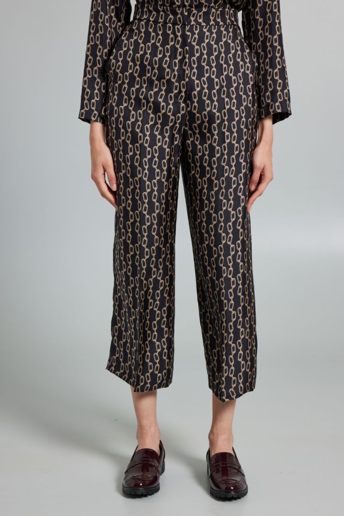 Pantalones cropped de seda estampada Intrend - 3