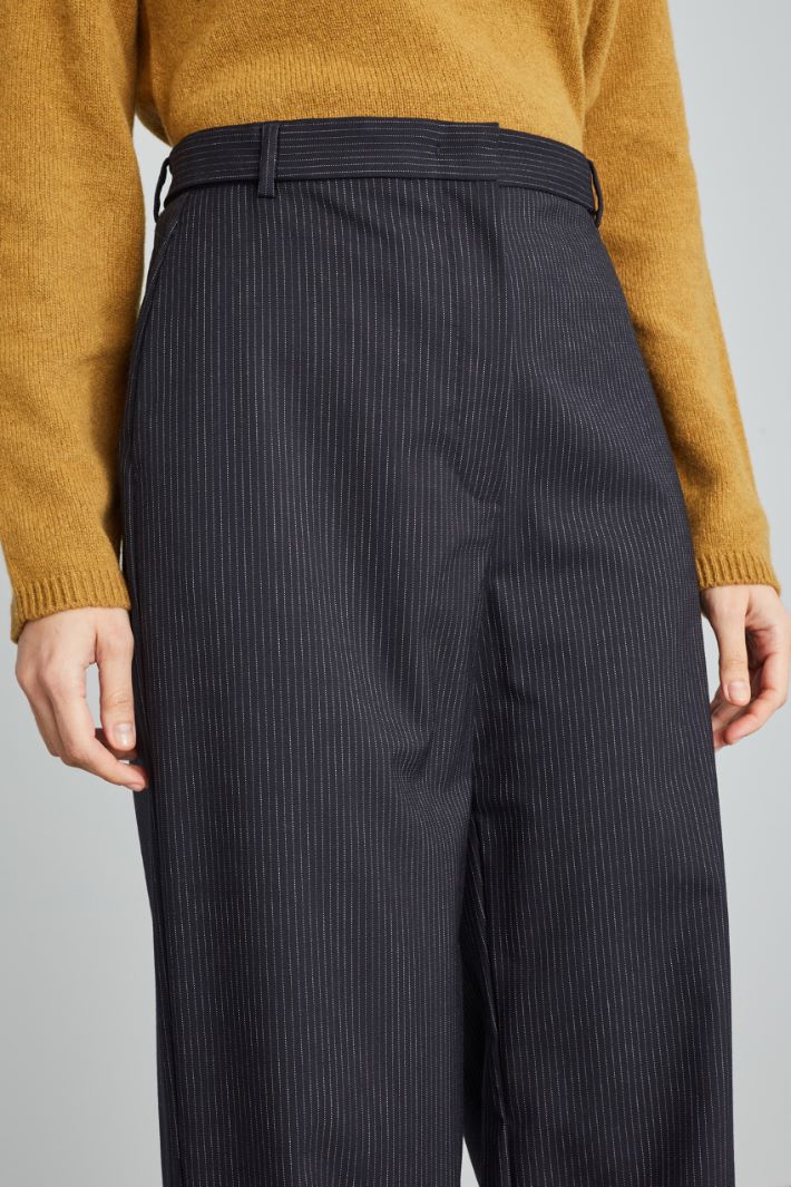 Gabardine pinstripe trousers Intrend - 4