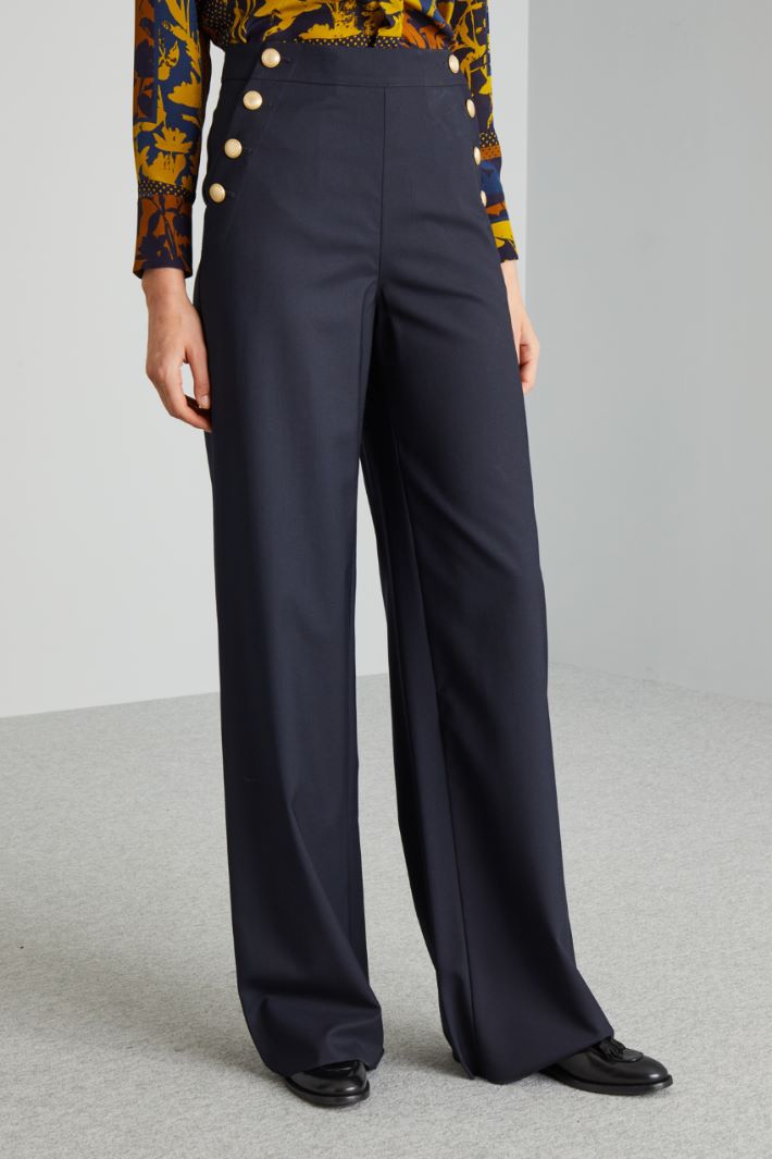 Buttoned palazzo trousers Intrend - 3