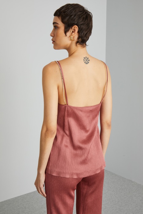 Top in creponne di viscosa