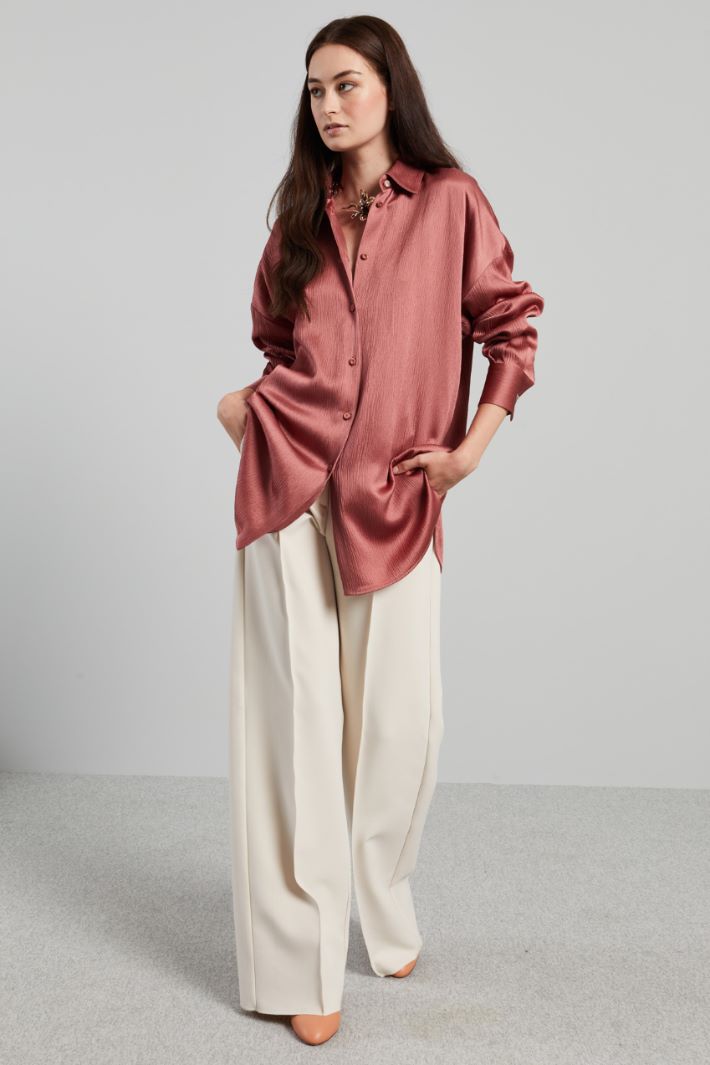 Oversized viscose crepon shirt Intrend