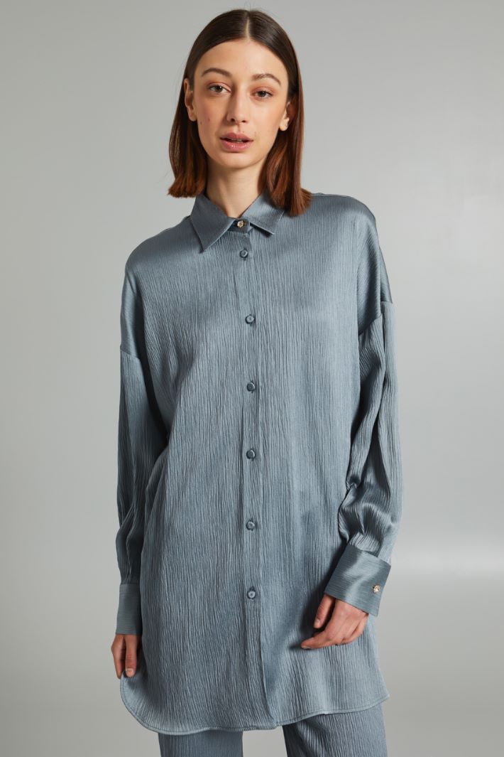 Oversized viscose crepon shirt Intrend - 3