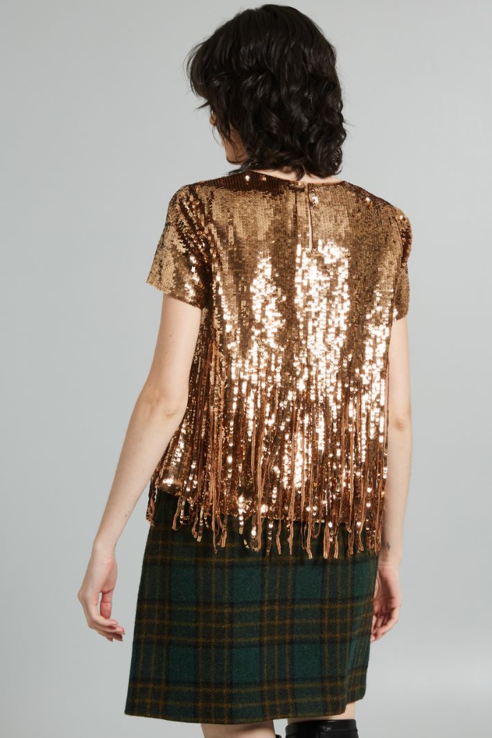 Sequin and fringe-detail blouse Intrend - 2