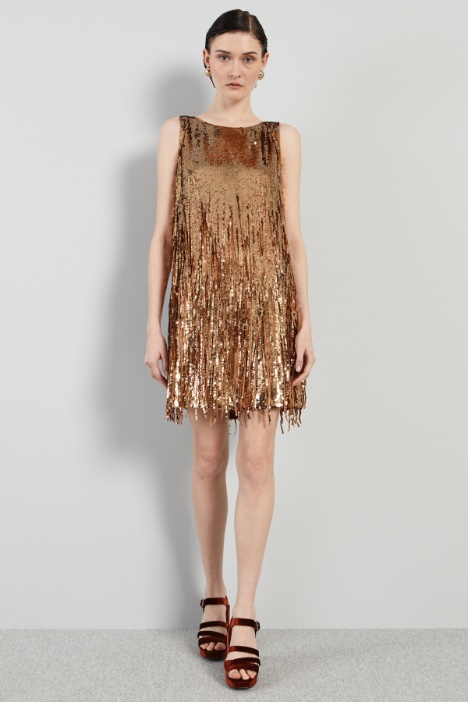 Sequin dress with fringes Intrend