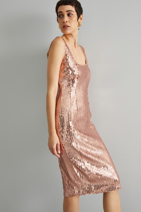 Tubino smanicato con paillettes