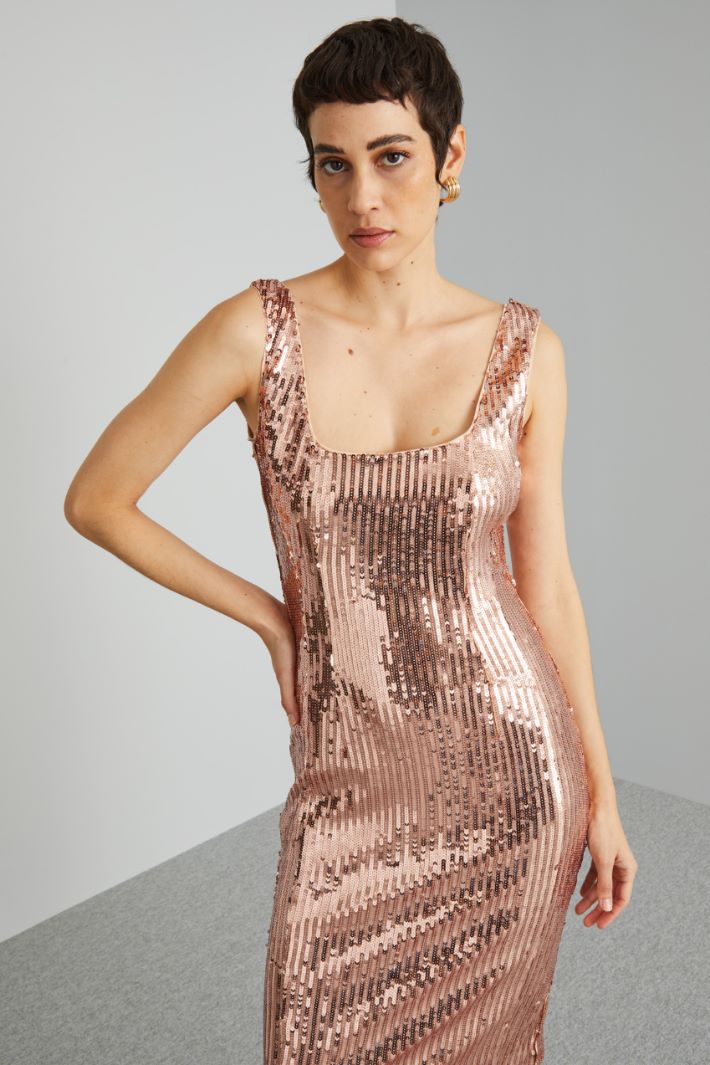 Sleeveless sequinned sheath dress Intrend - 4