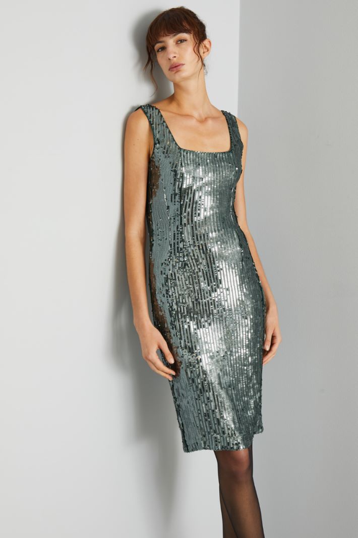 Sleeveless sequinned sheath dress Intrend - 3