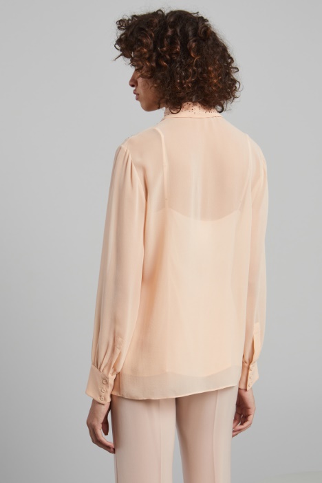 Camicia in georgette con strass