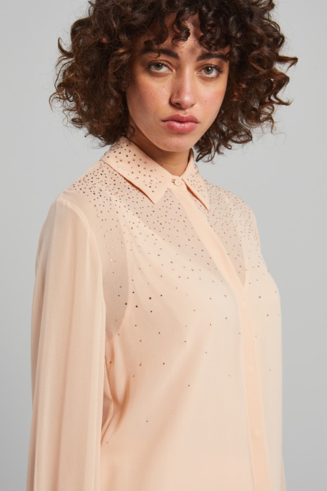 Camicia in georgette con strass