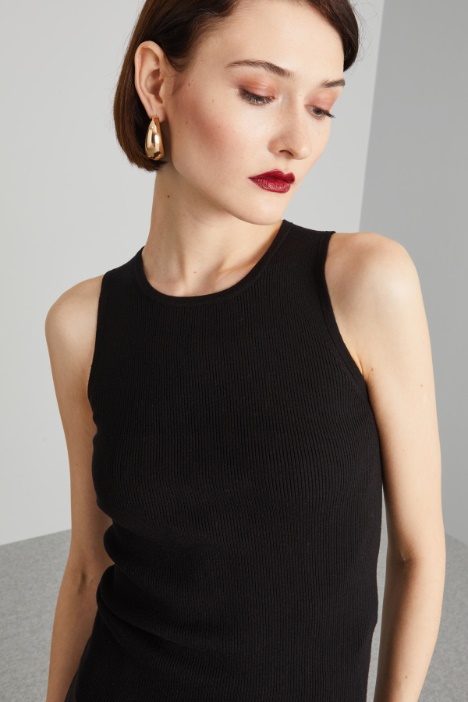 Canotta in seta e lana