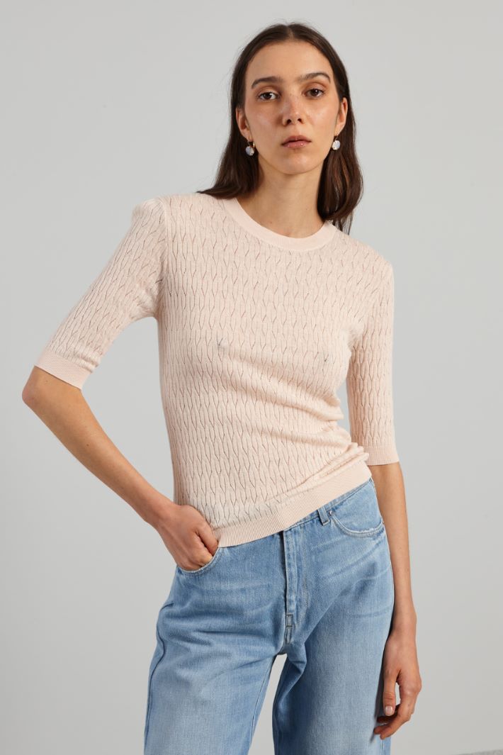 Fitted wool and silk sweater Intrend - 3