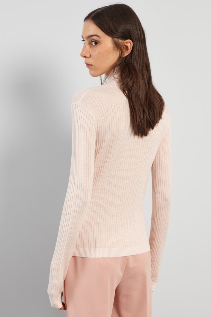 Rib-knit wool and silk sweater Intrend - 2