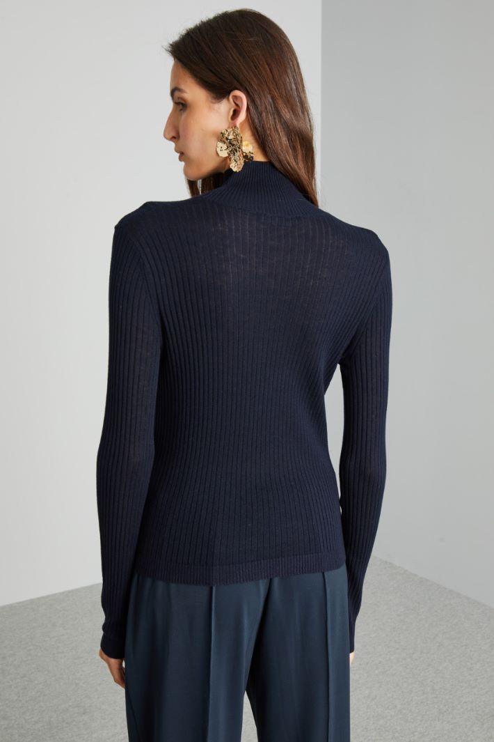 Rib-knit wool and silk sweater Intrend - 2