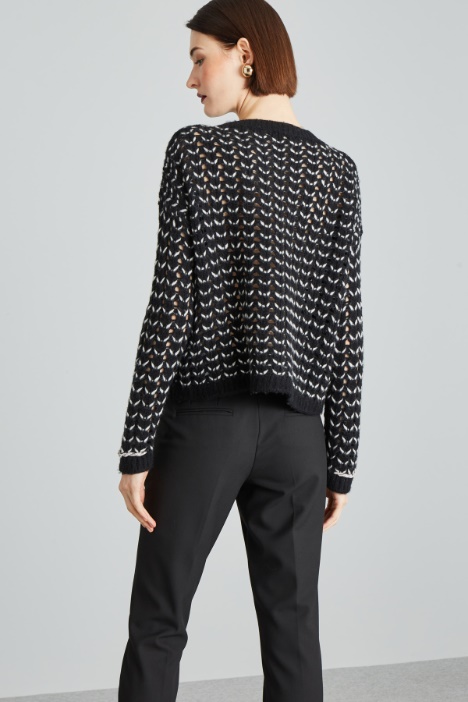 Maglia con strass ai polsi