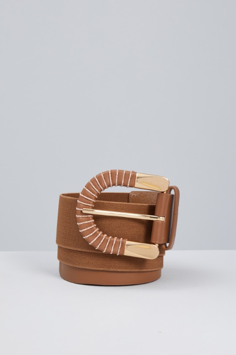 Elastic belt with lamé buckle Intrend