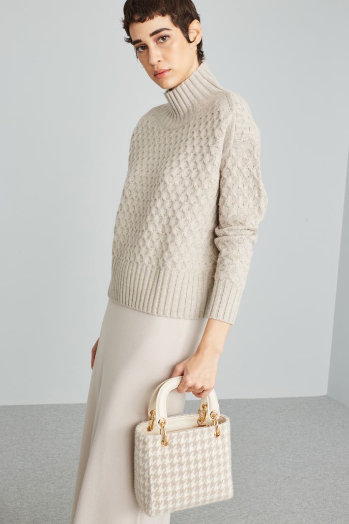 Handbag in brushed knit Intrend - 5