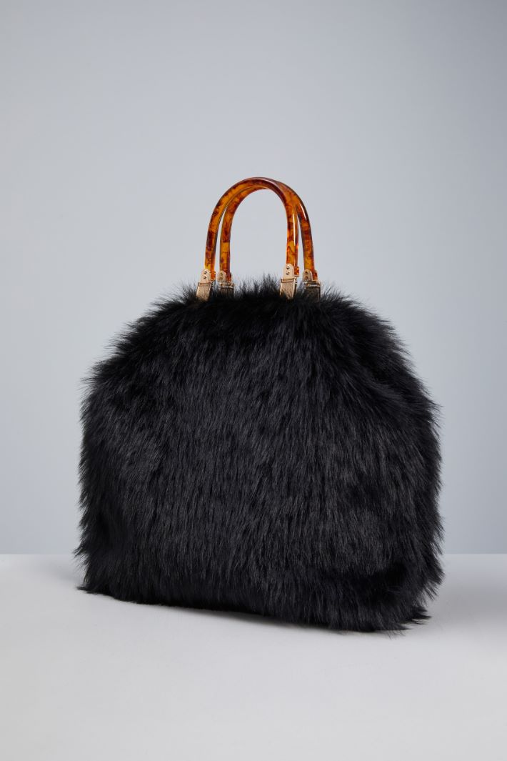 Faux fur shopping bag Intrend - 2