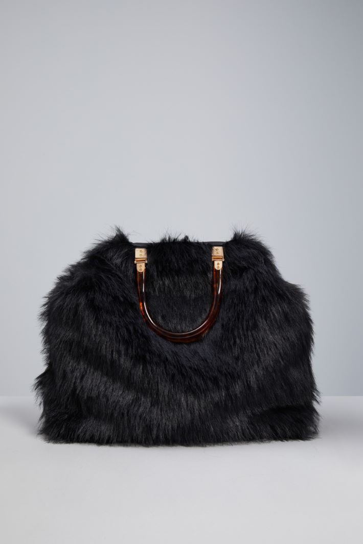 Faux fur shopping bag Intrend - 3