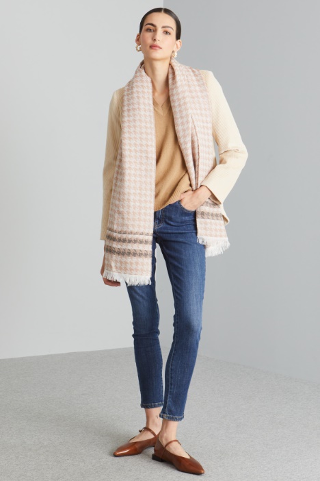 Estola en jacquard de fibra natural