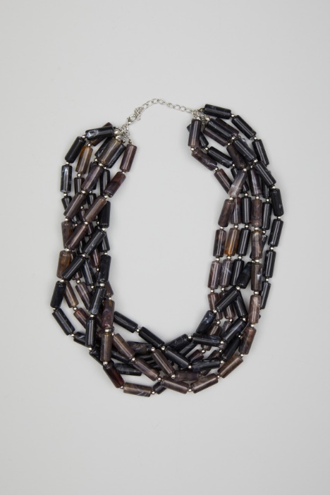 Multi-strand necklace with cylinders Intrend