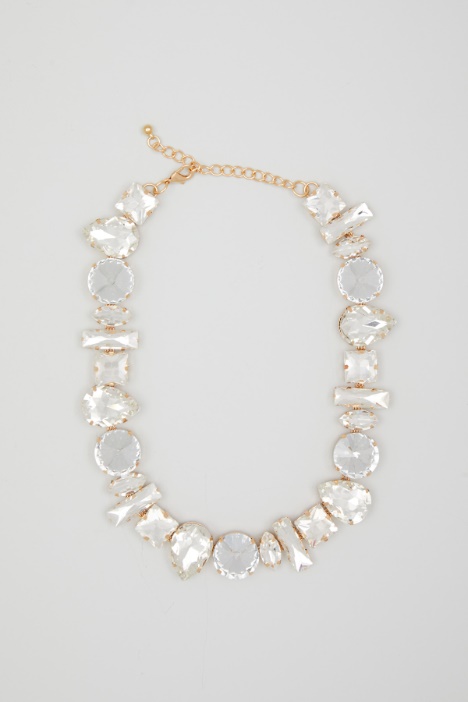 Necklace with asymmetric rhinestones Intrend