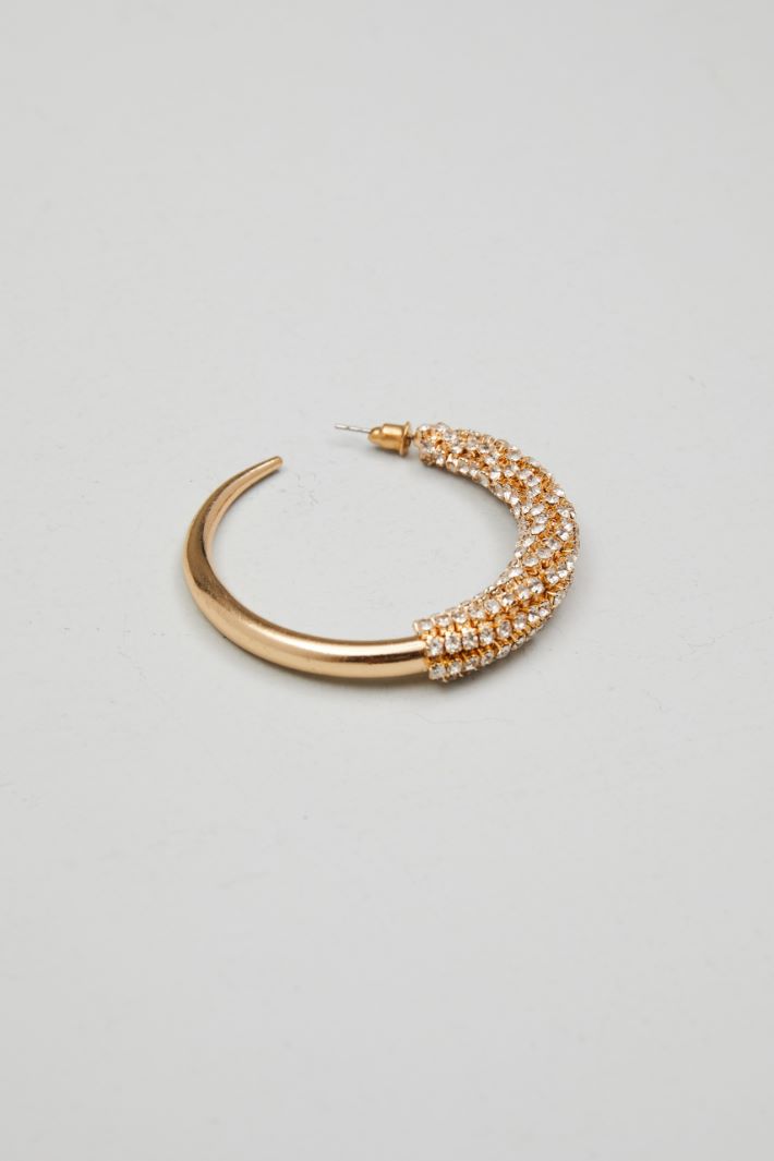 Rhinestone hoop earrings Intrend - 2