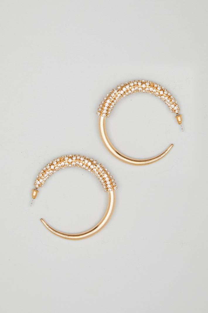 Rhinestone hoop earrings Intrend