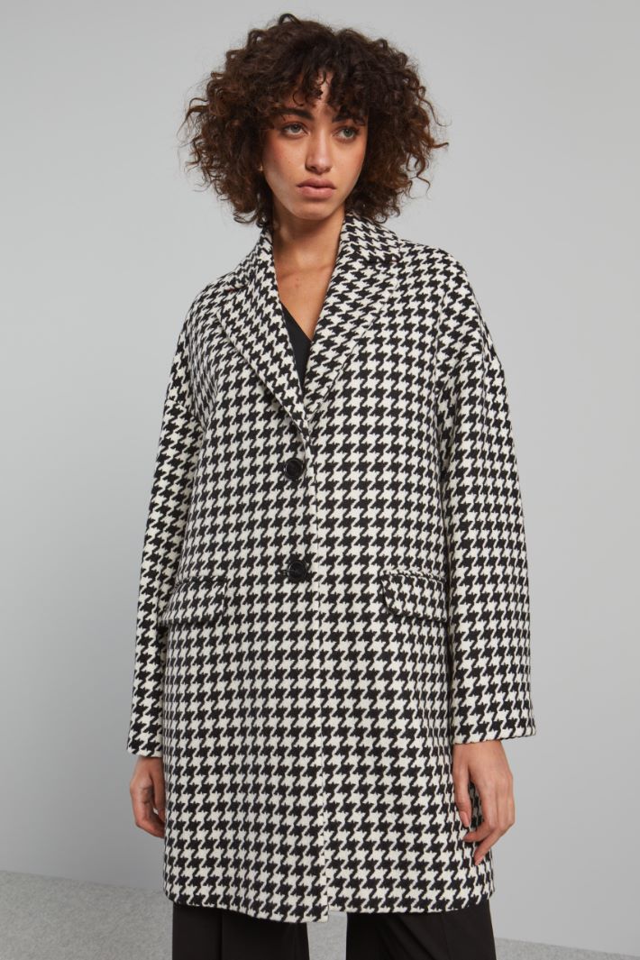 Oversized houndstooth coat Intrend - 3