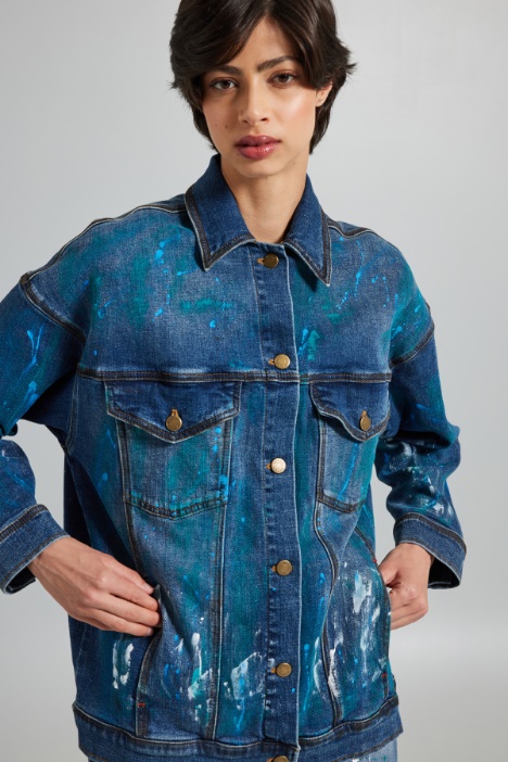 Hand-painted denim jacket Intrend