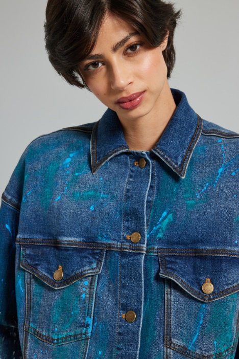 Giacca in denim dipinto