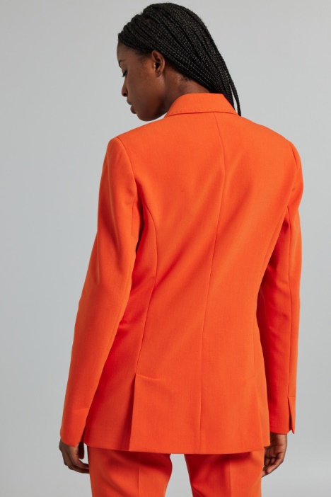 Blazer de botonadura doble, de tela de viscosa