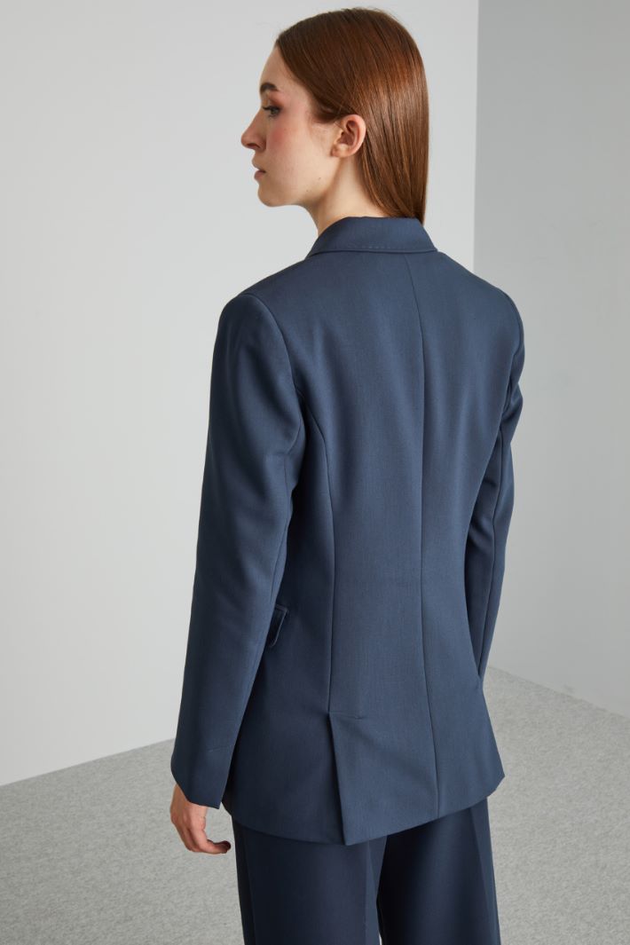 Double-breasted viscose canvas blazer Intrend - 2