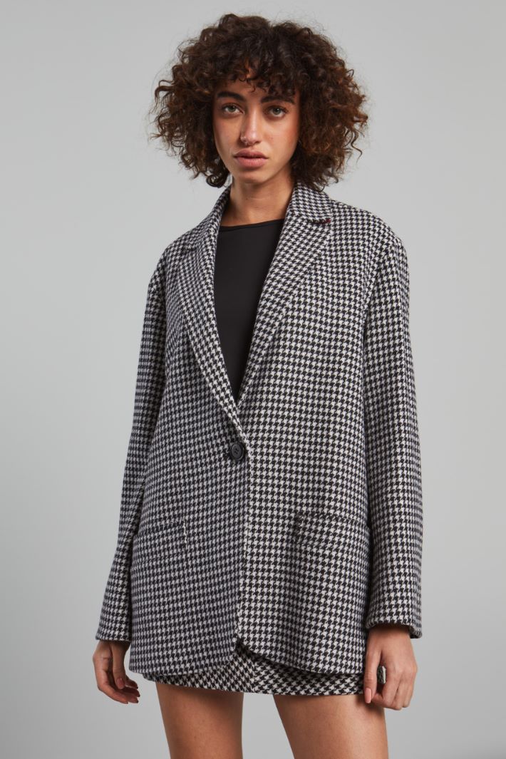 Oversized wool basketweave blazer Intrend - 3