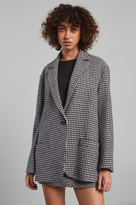 Oversized wool basketweave blazer Intrend