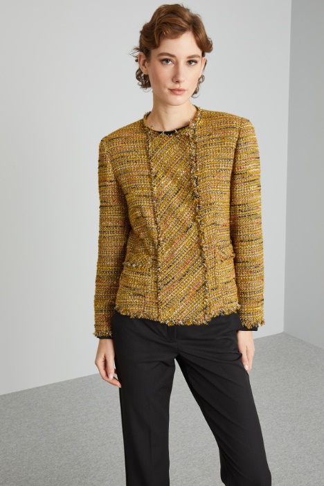 Double-breasted tweed jacket  Intrend