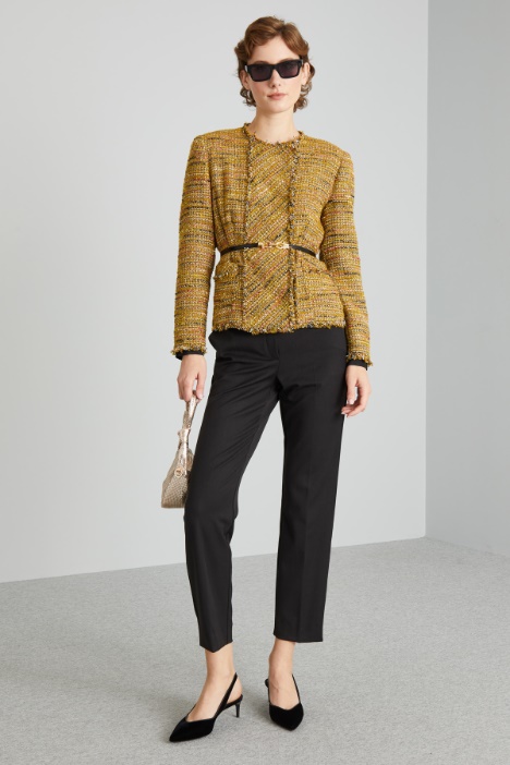 Double-breasted tweed jacket  Intrend