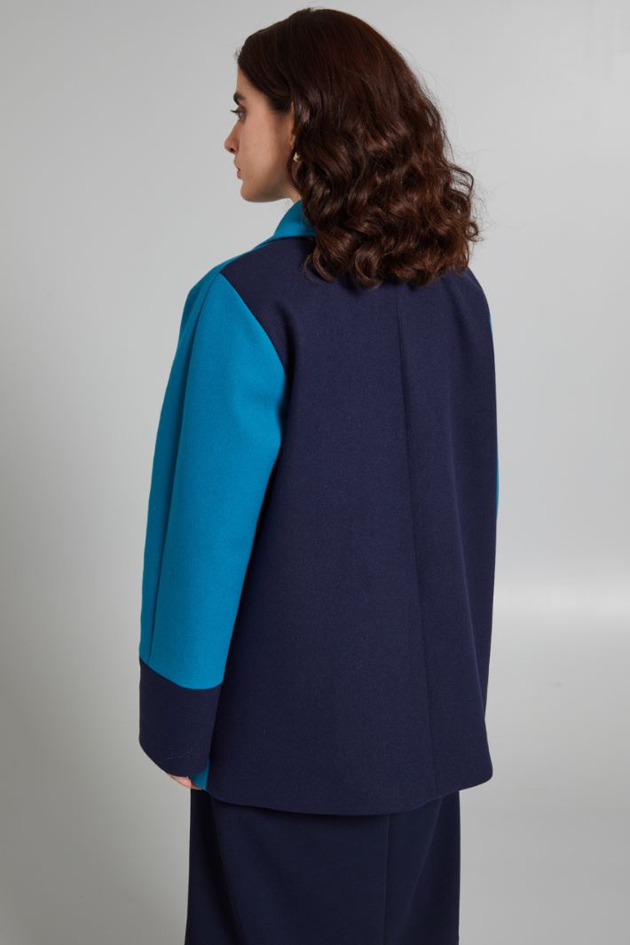 Color block cloth pea coat Intrend - 2