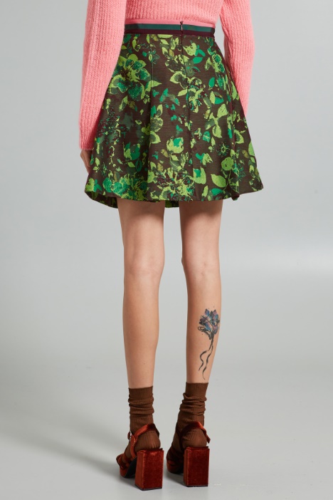 Gonna a pieghe jacquard