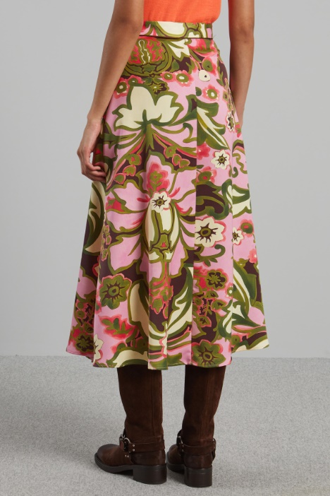 Falda con estampado floral