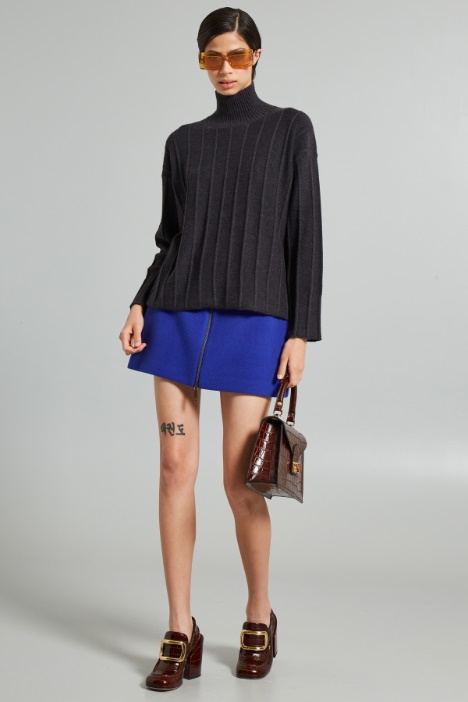 Wool-broadcloth mini skirt Intrend