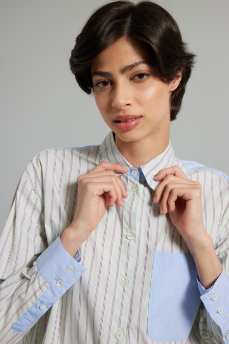 Camicia patchwork in popeline