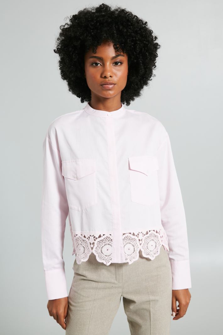 Lace-trimmed Oxford shirt Intrend - 3